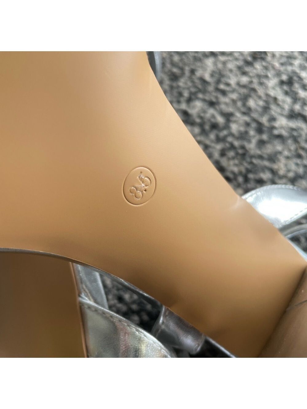 Silver Block Heel Sandals - Picture 11 of 16